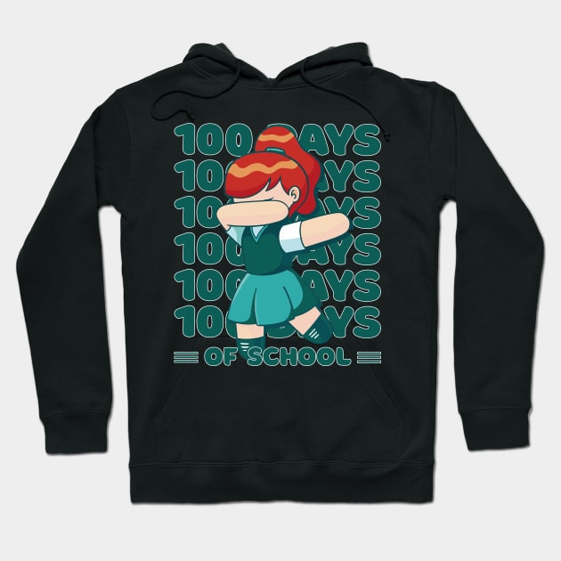 100 Days of school typography featuring a Dabbing girl #3 Hoodie by XYDstore